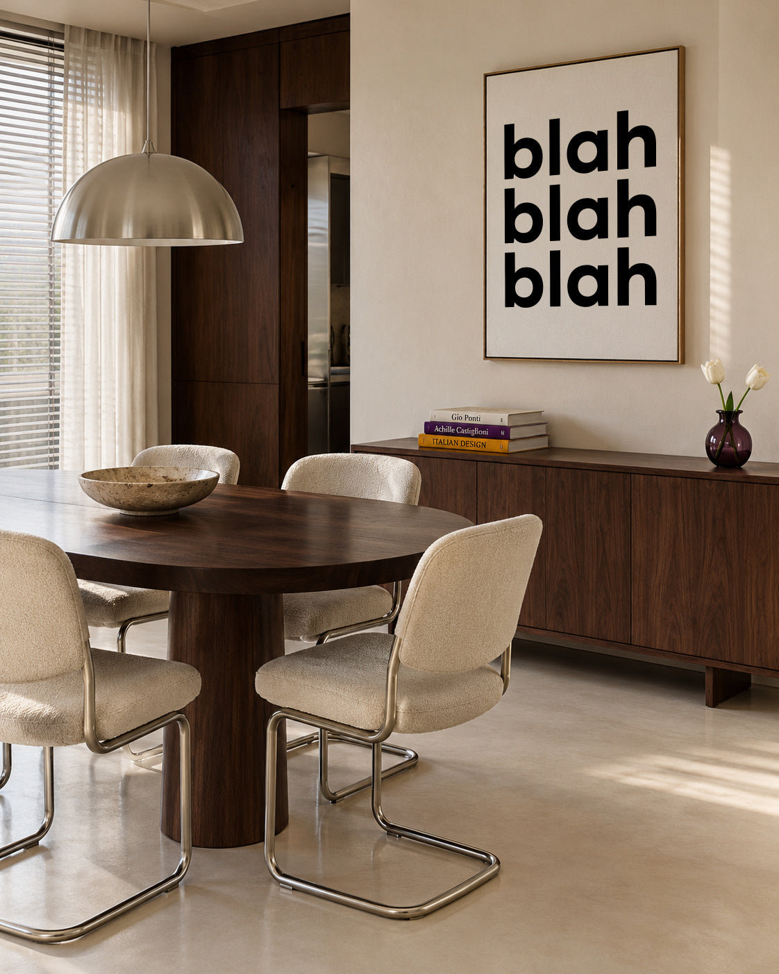 Blah Blah Blah - Framed canvas in an interior