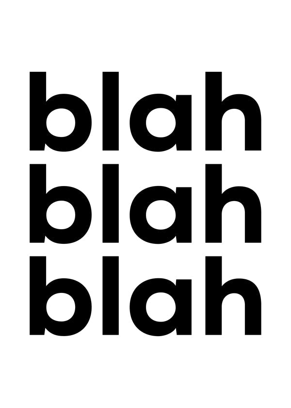 Illustration med fet upprepad text