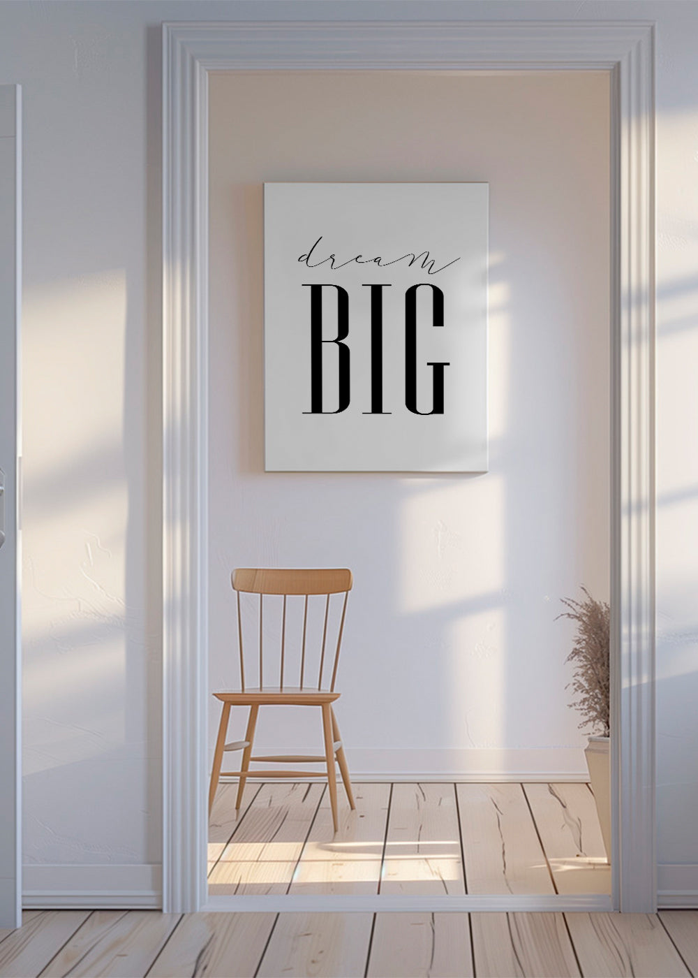 Minimalistisk typografisk affisch med tydligt budskap