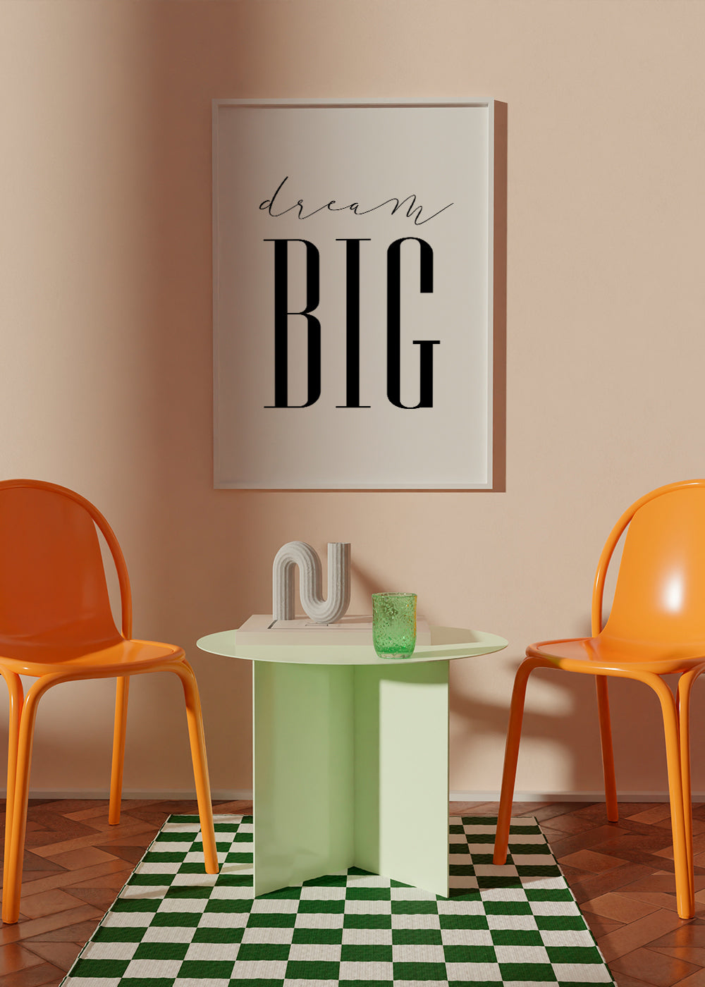 Minimalistisk typografisk affisch med tydligt budskap