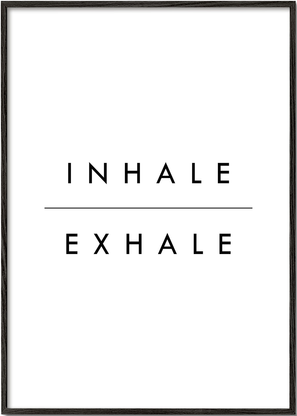 Minimal typografi poster Inhale Exhale