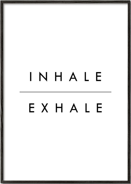 Minimal typografi poster Inhale Exhale