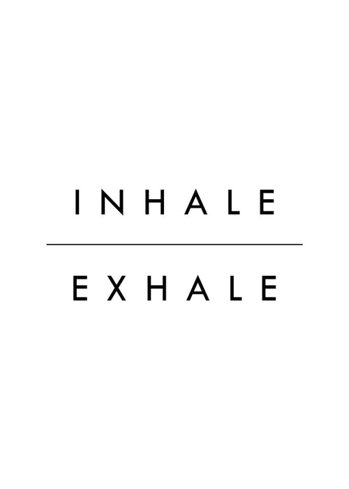 Minimal typografi poster Inhale Exhale