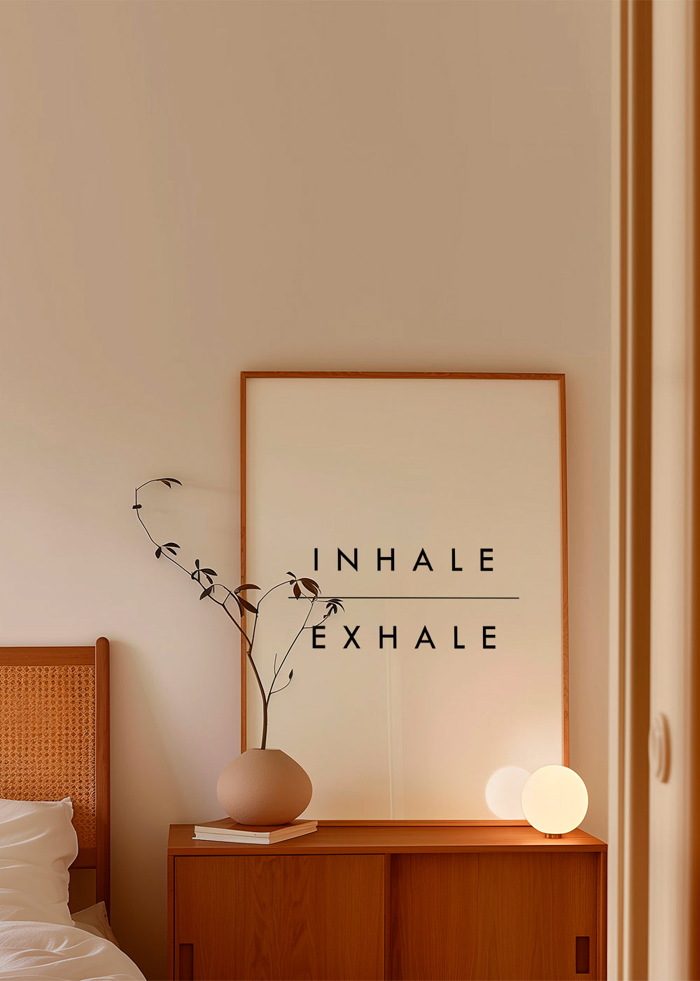 Minimal typografi poster Inhale Exhale