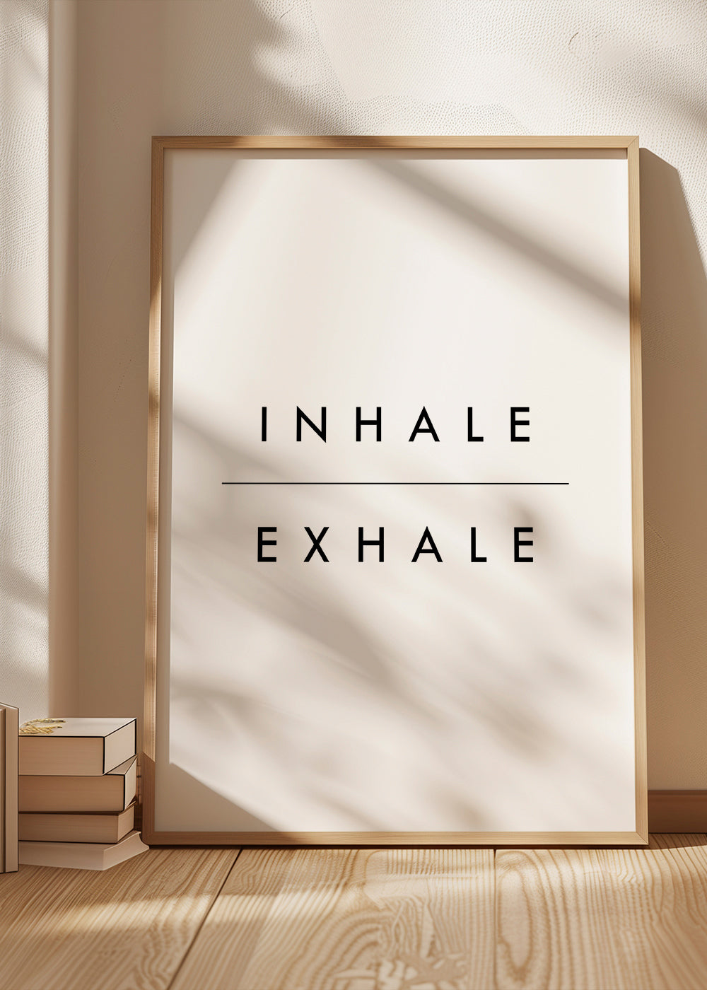 Minimal typografi poster Inhale Exhale