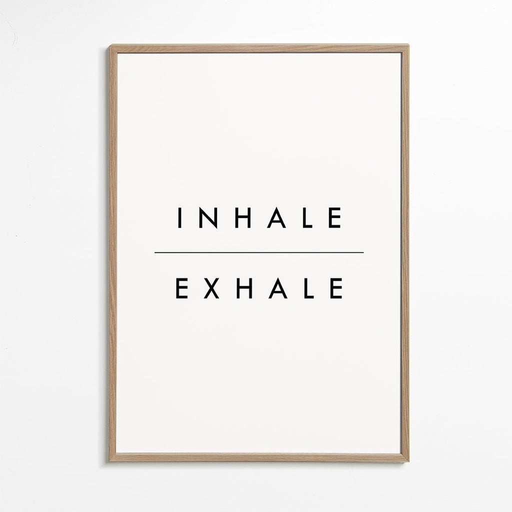 Minimal typografi poster Inhale Exhale