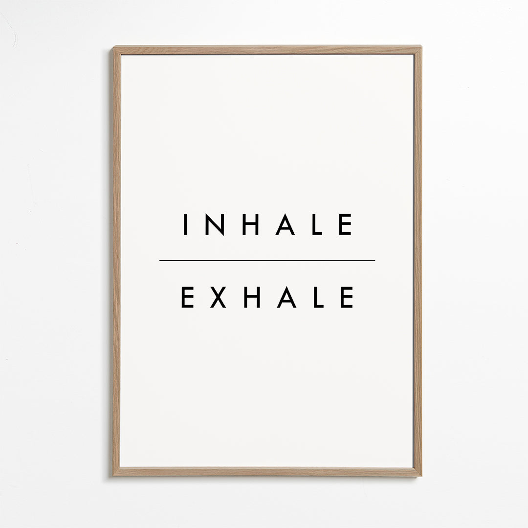 Minimal typografi poster Inhale Exhale