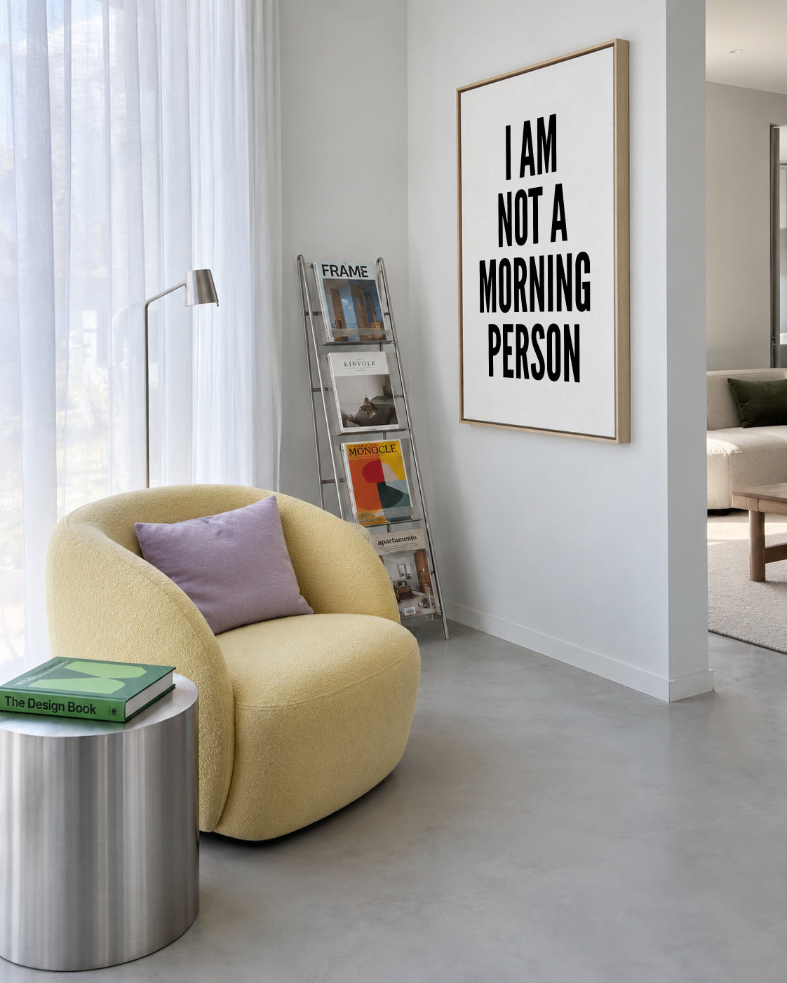 Morning Person - Framed canvas in an interior