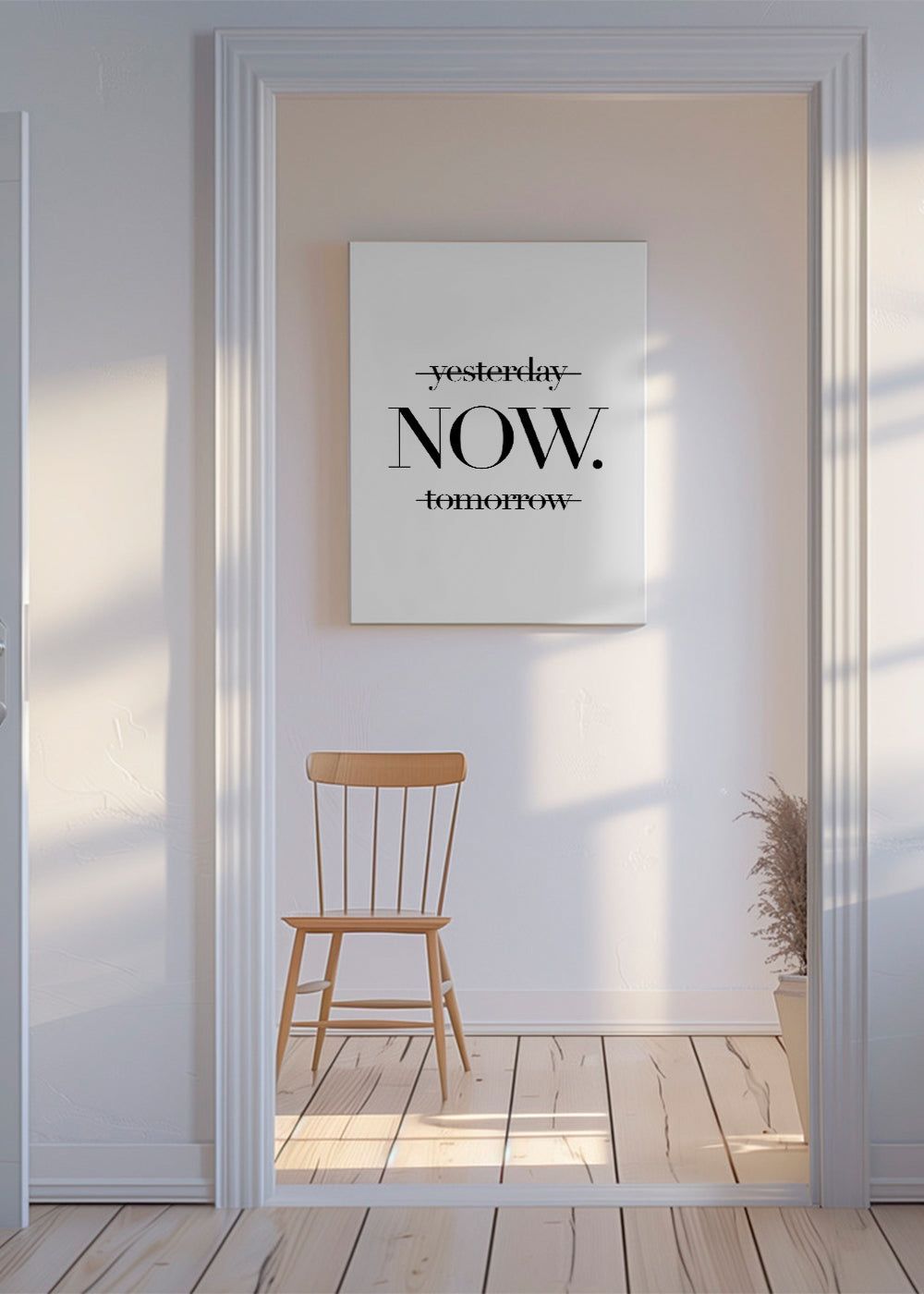 Minimalistisk design NOW typografi