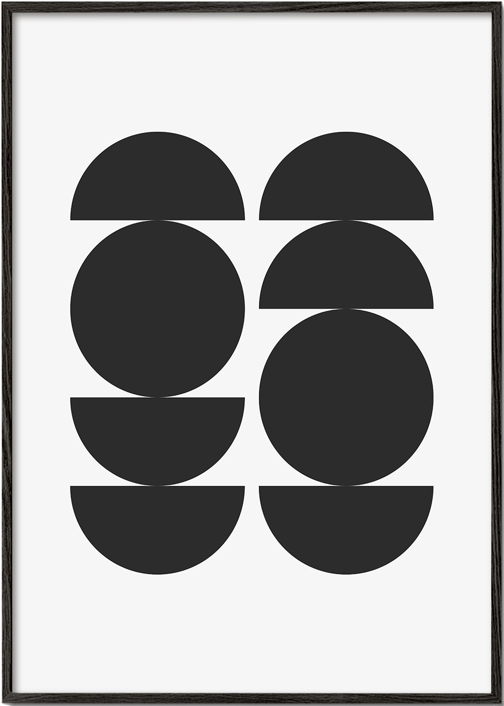 Geometrisk tavla minimal med cirklar och halvor