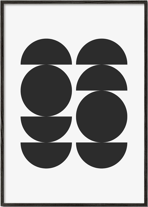 Geometrisk tavla minimal med cirklar och halvor