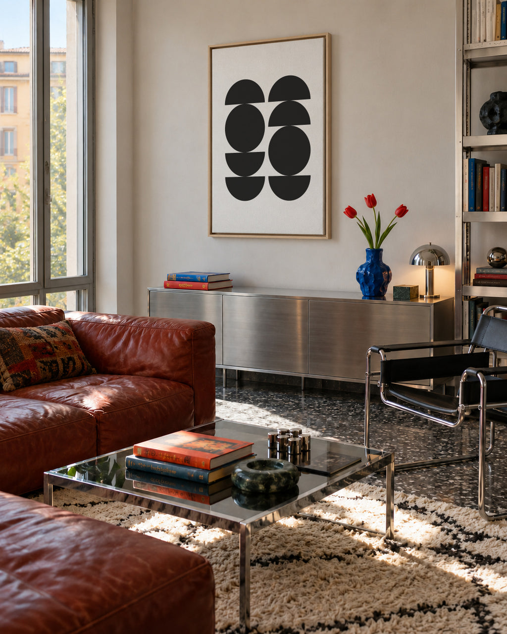 Mid Century Modern - Framed canvas in an interior