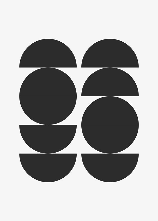 Geometrisk tavla minimal med cirklar och halvor