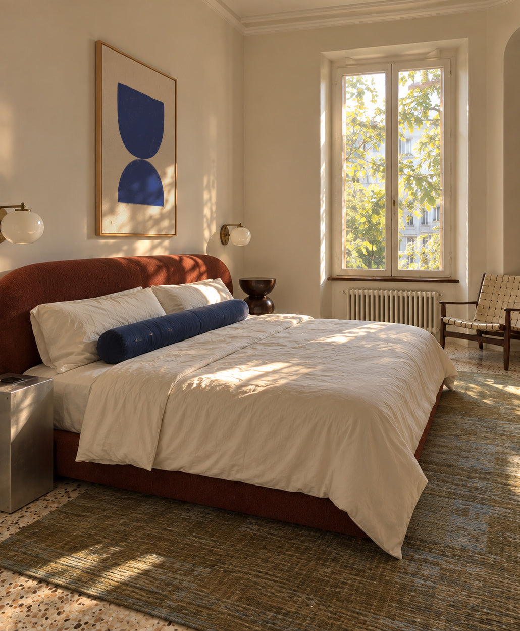 Rumi Blue - Framed canvas in an interior