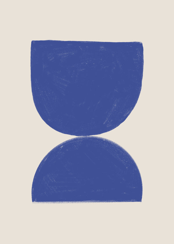Geometrisk tavla blå minimal halvcirklar