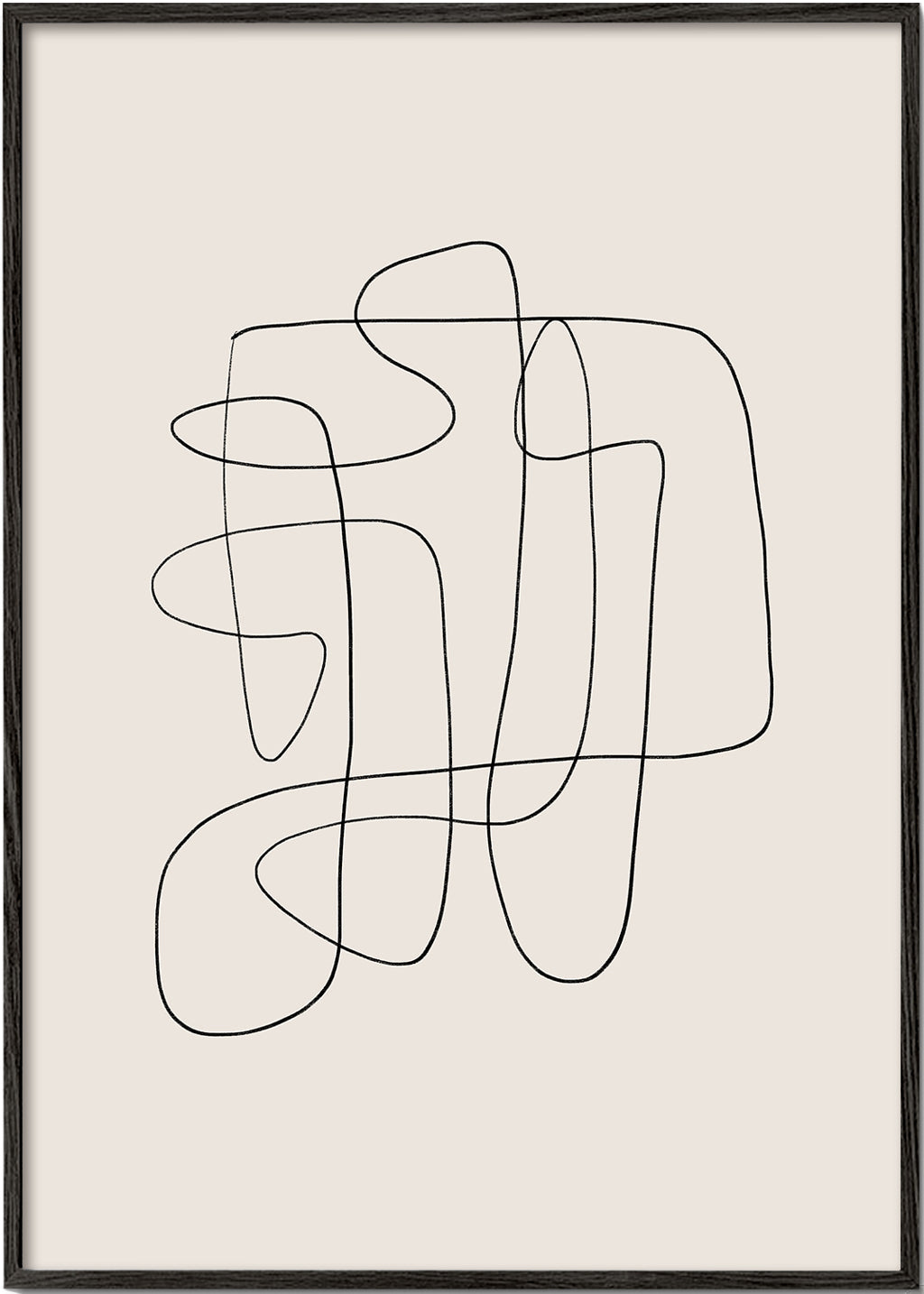 Minimalistisk design med kontinuerlig linje på beige bakgrund
