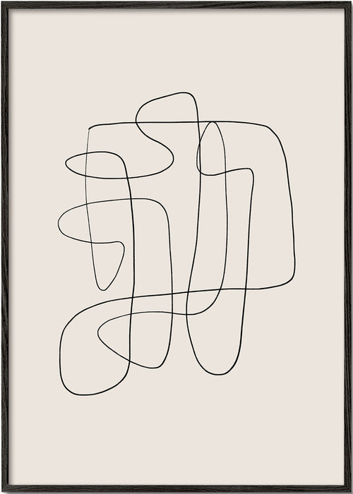 Minimalistisk design med kontinuerlig linje på beige bakgrund