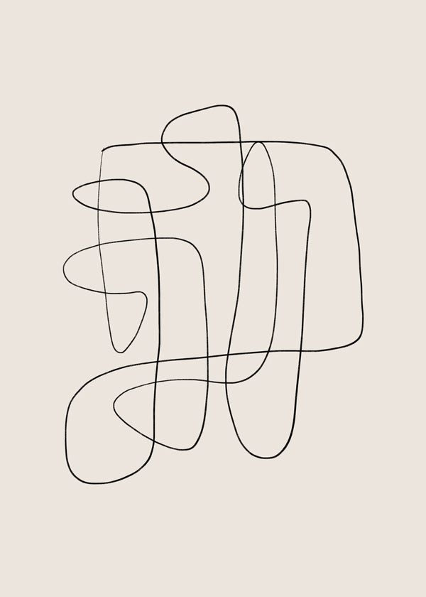 Minimalistisk design med kontinuerlig linje på beige bakgrund