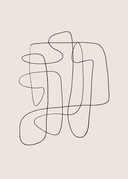 Minimalistisk design med kontinuerlig linje på beige bakgrund