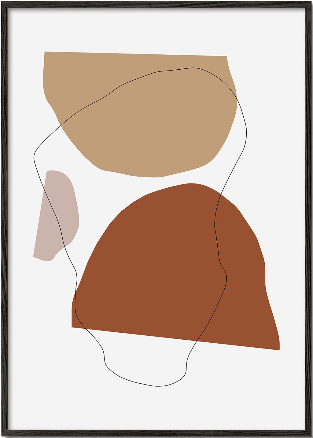 Abstrakt konst i terrakotta och beige