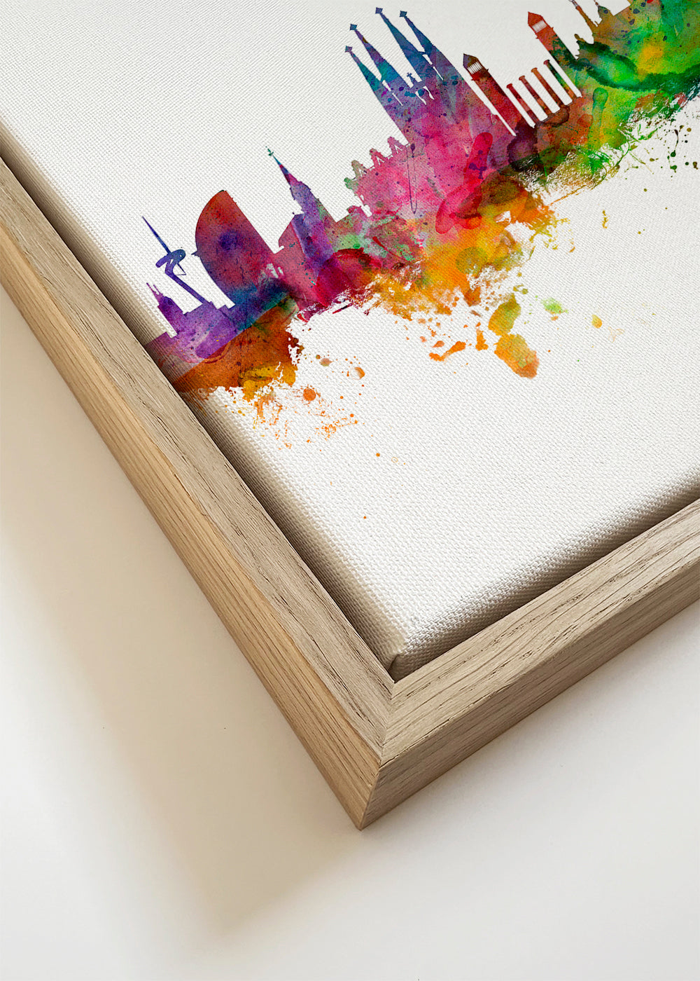 Kökskonst: Barcelona skyline akvarell