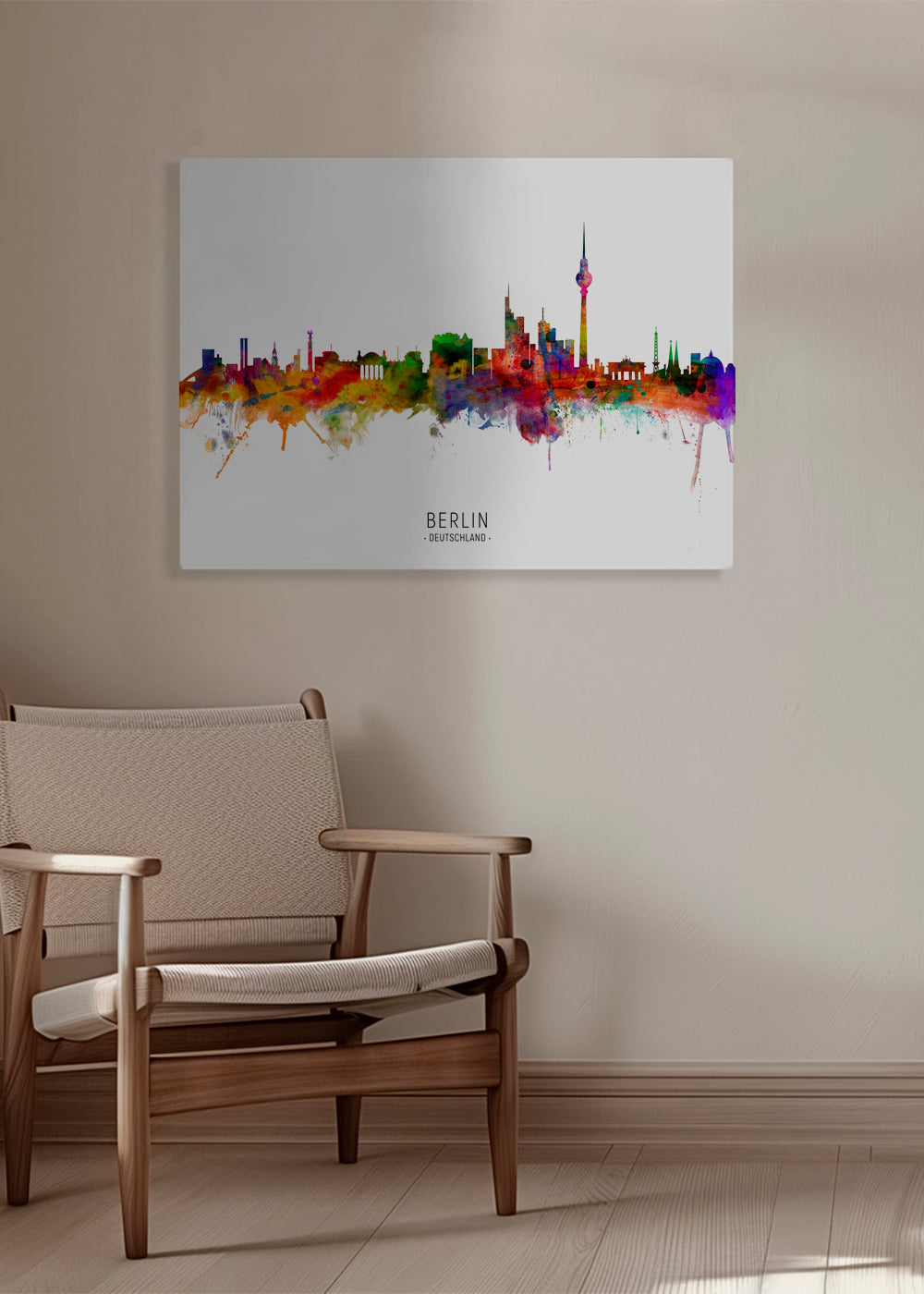 Reseaffisch Berlin skyline akvarell