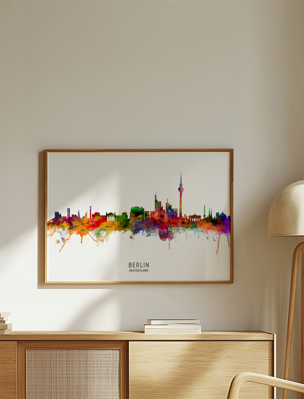 Reseaffisch Berlin skyline akvarell