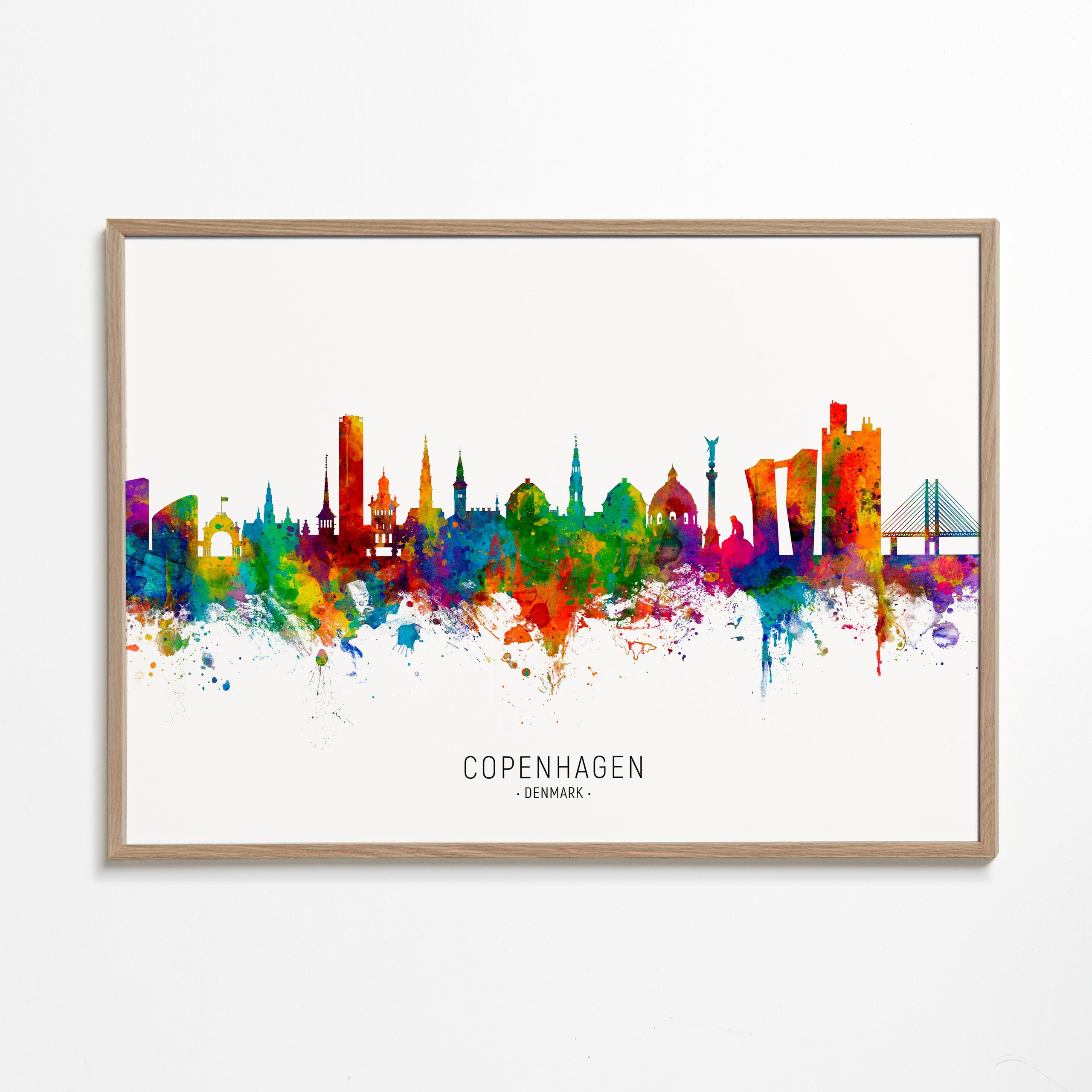 Kökskonst Köpenhamn skyline akvarell