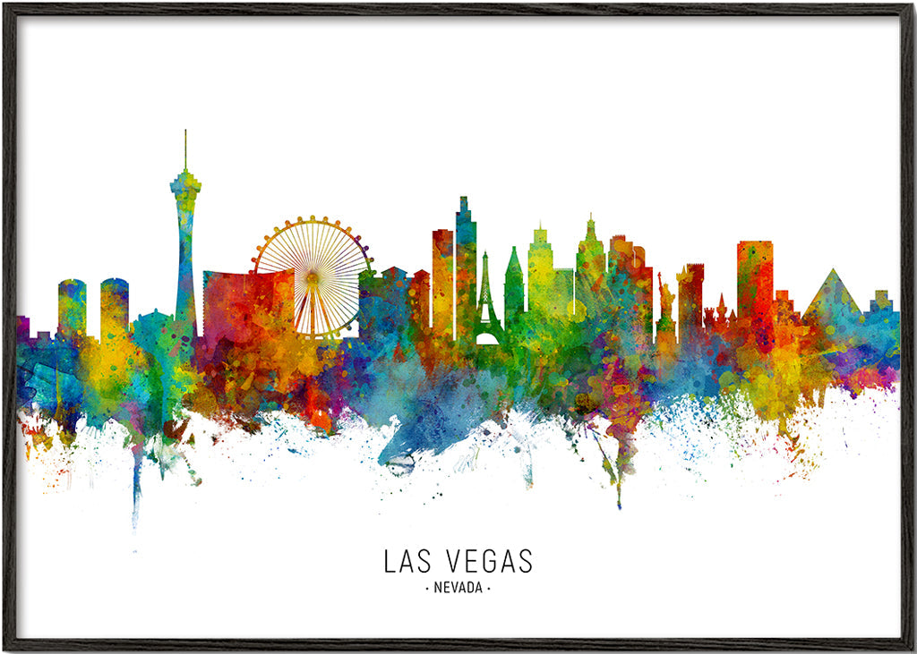 Las Vegas skyline akvarell stadstryck