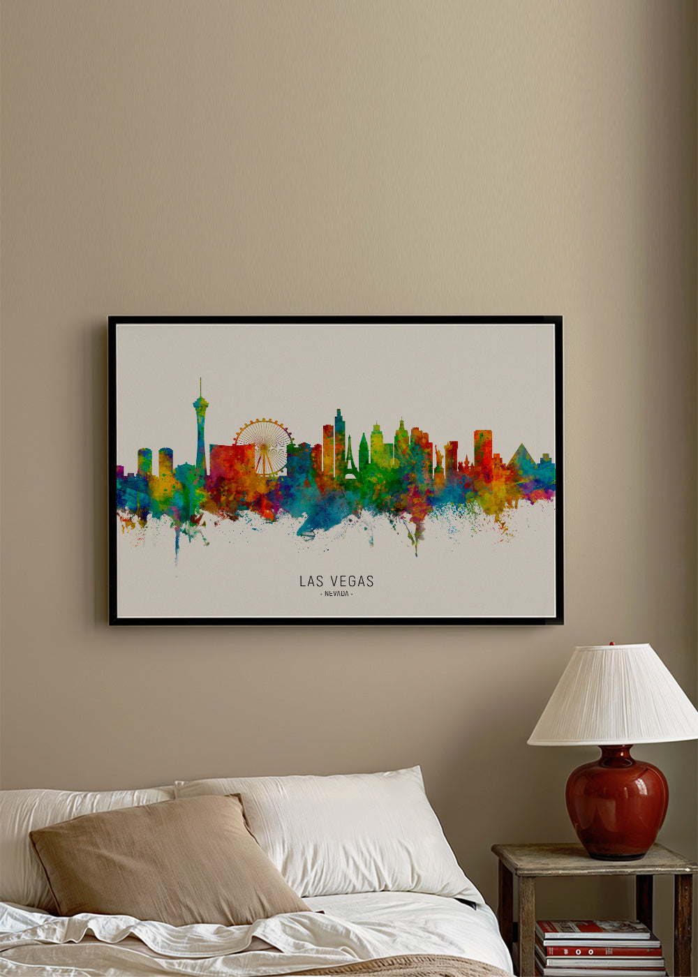 Las Vegas skyline akvarell stadstryck