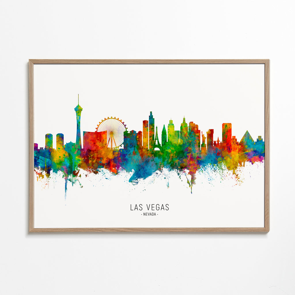 Las Vegas skyline akvarell stadstryck