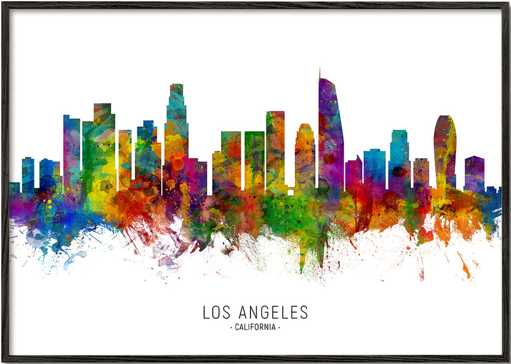 Reseaffisch: Los Angeles skyline i färg