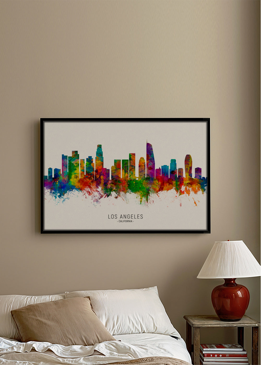Reseaffisch: Los Angeles skyline i färg