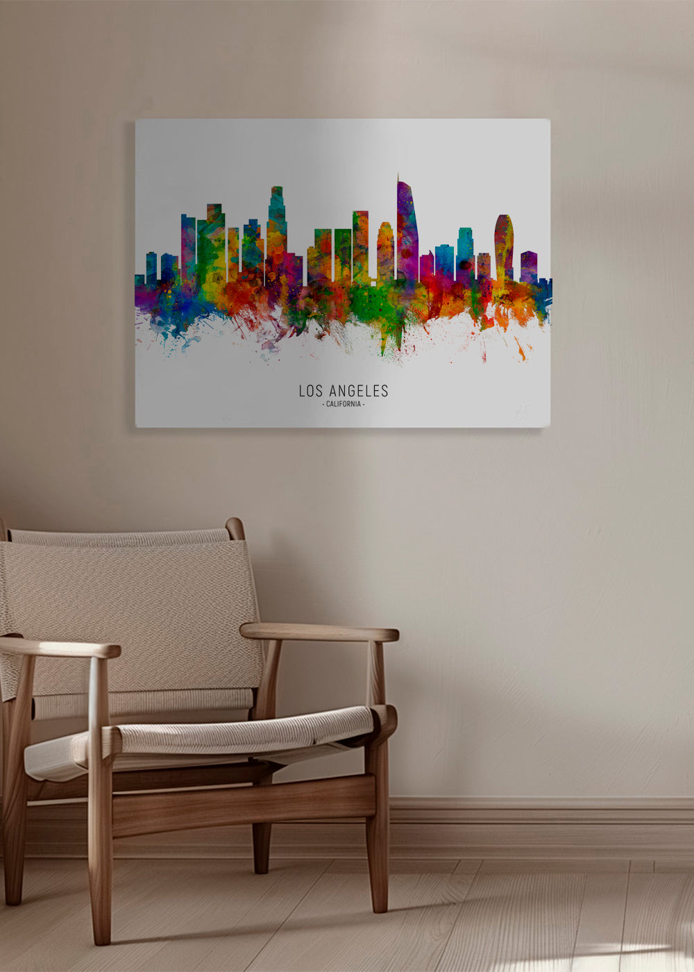 Reseaffisch: Los Angeles skyline i färg