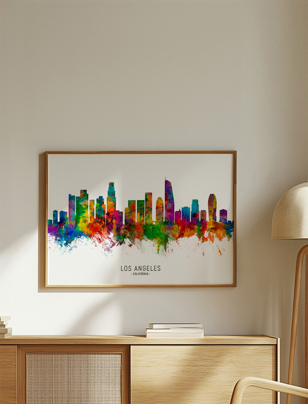 Reseaffisch: Los Angeles skyline i färg