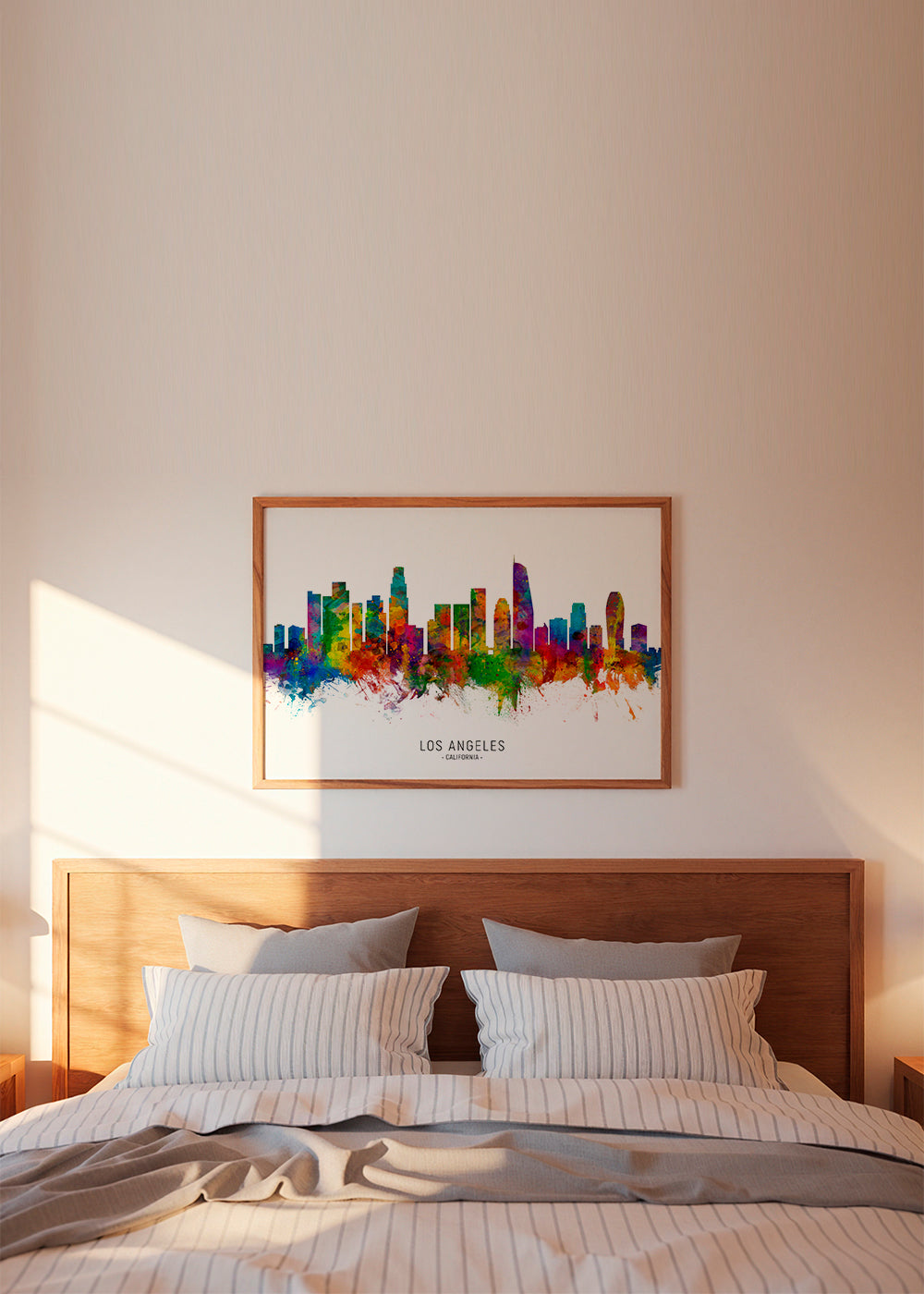 Reseaffisch: Los Angeles skyline i färg