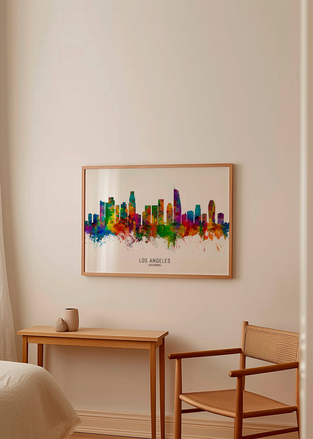Reseaffisch: Los Angeles skyline i färg