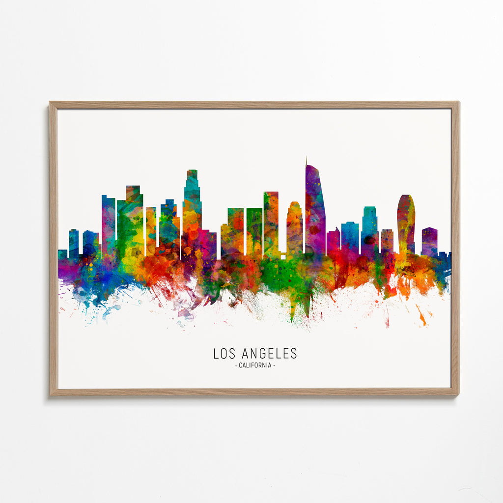 Reseaffisch: Los Angeles skyline i färg