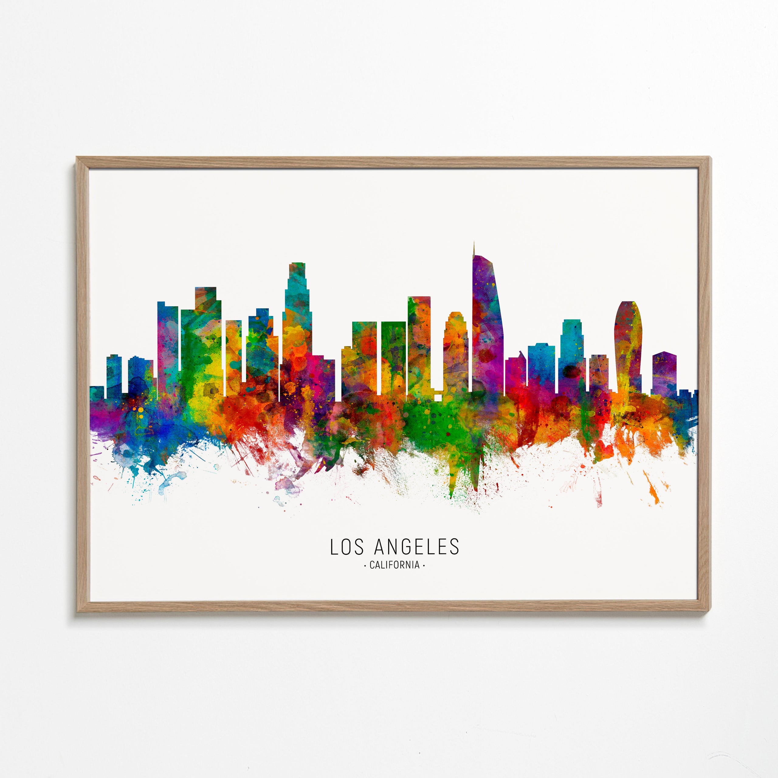Reseaffisch: Los Angeles skyline i färg