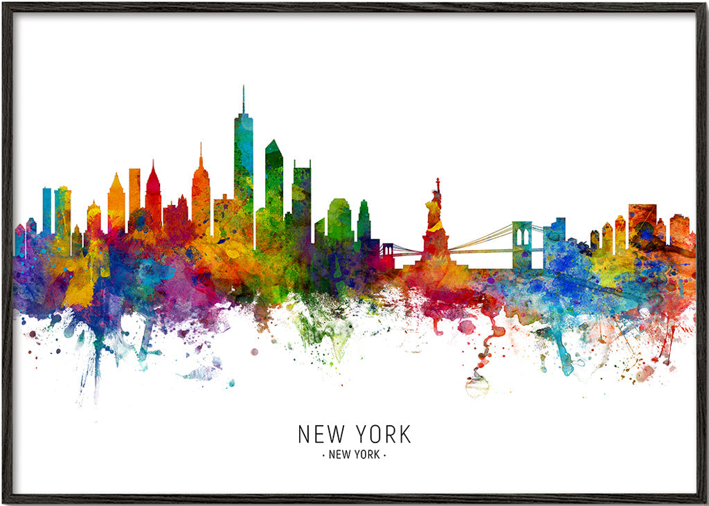 Reseaffisch: New York akvarell