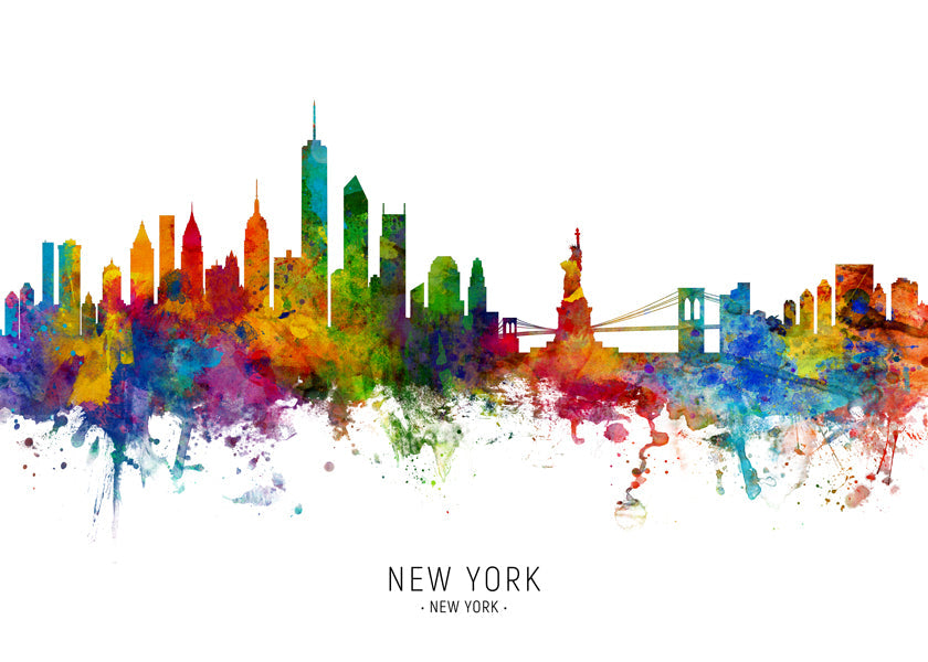 Reseaffisch: New York akvarell