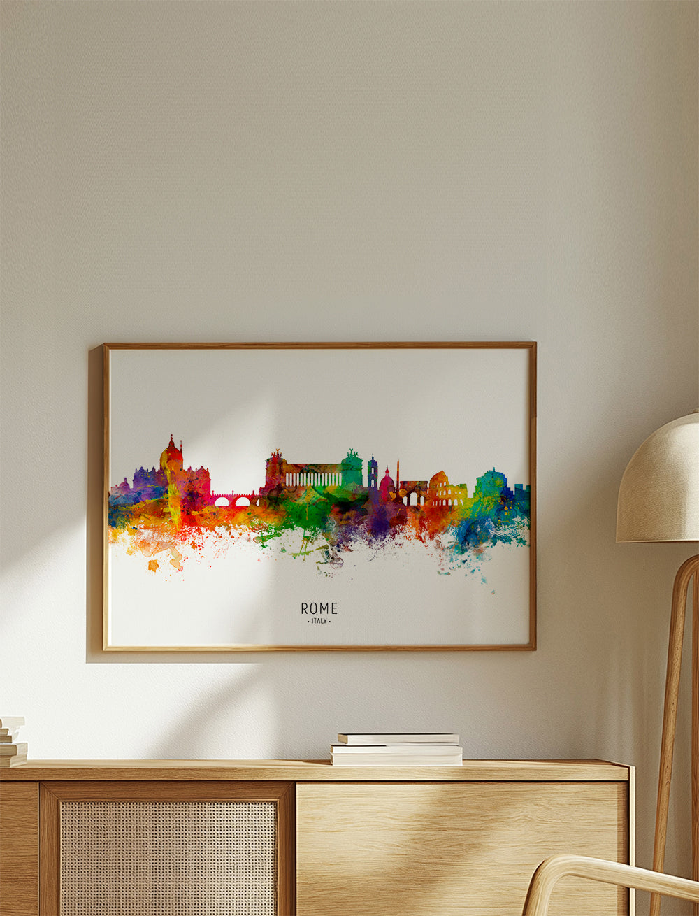 Reseaffisch: Rom skyline akvarell