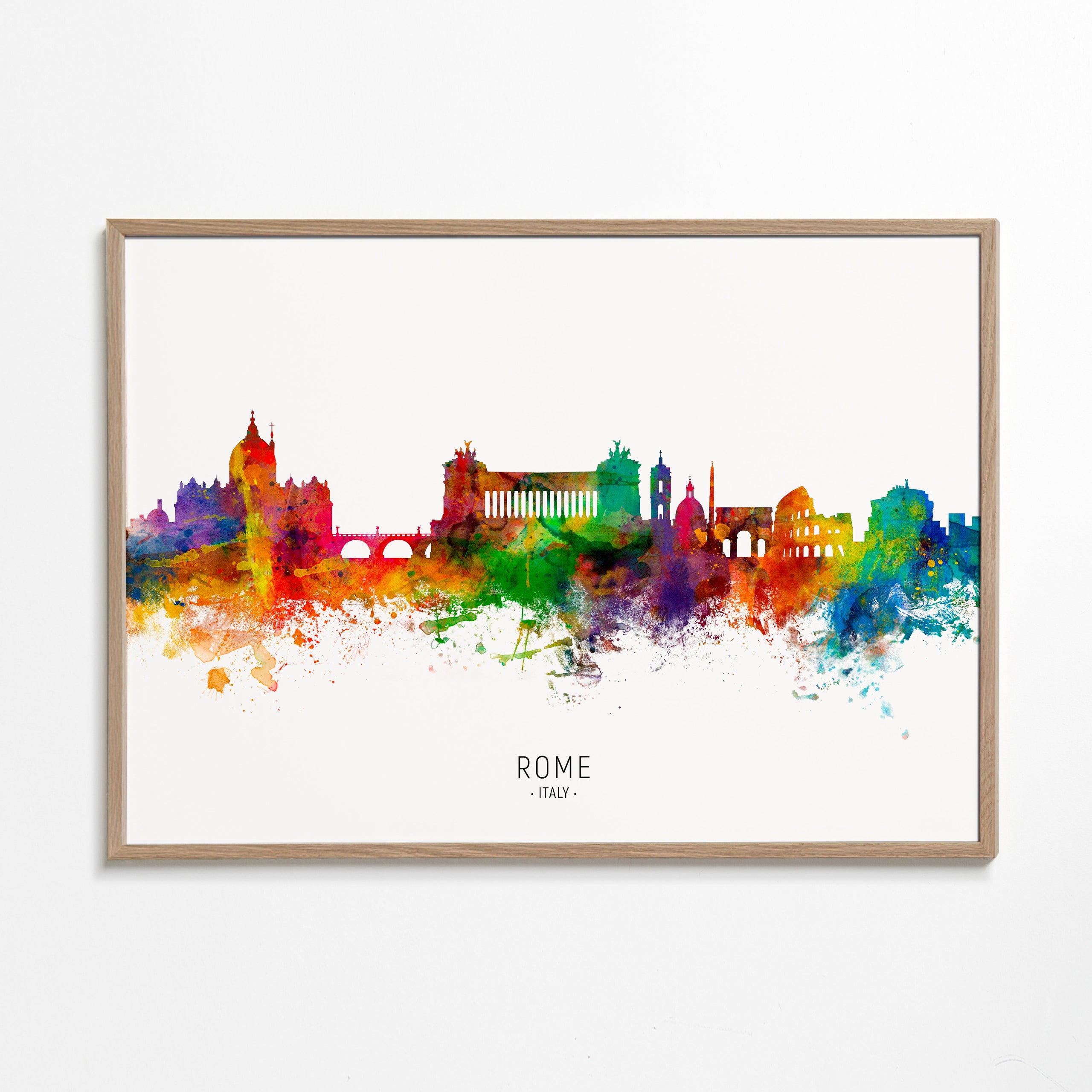 Reseaffisch: Rom skyline akvarell