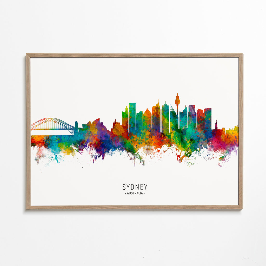 Kökskonst: Sydney skyline akvarell i många färger