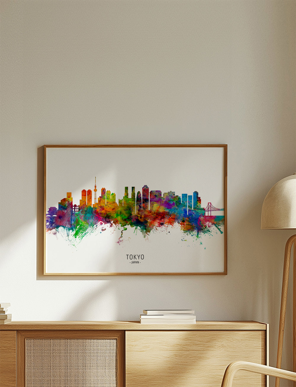 Kökskonst Tokyo skyline akvarell