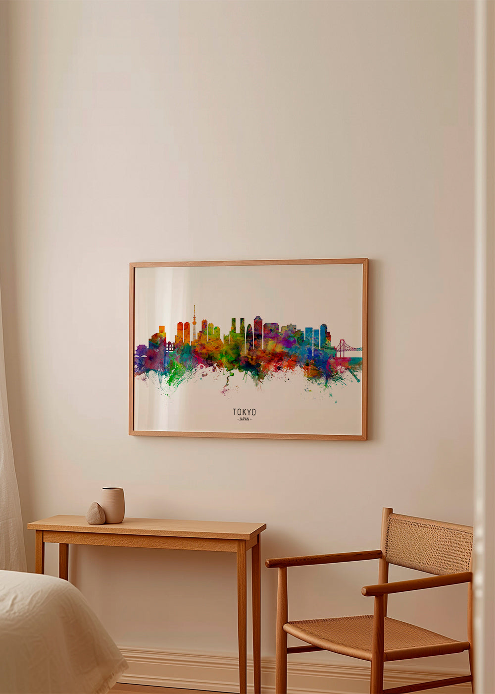 Kökskonst Tokyo skyline akvarell