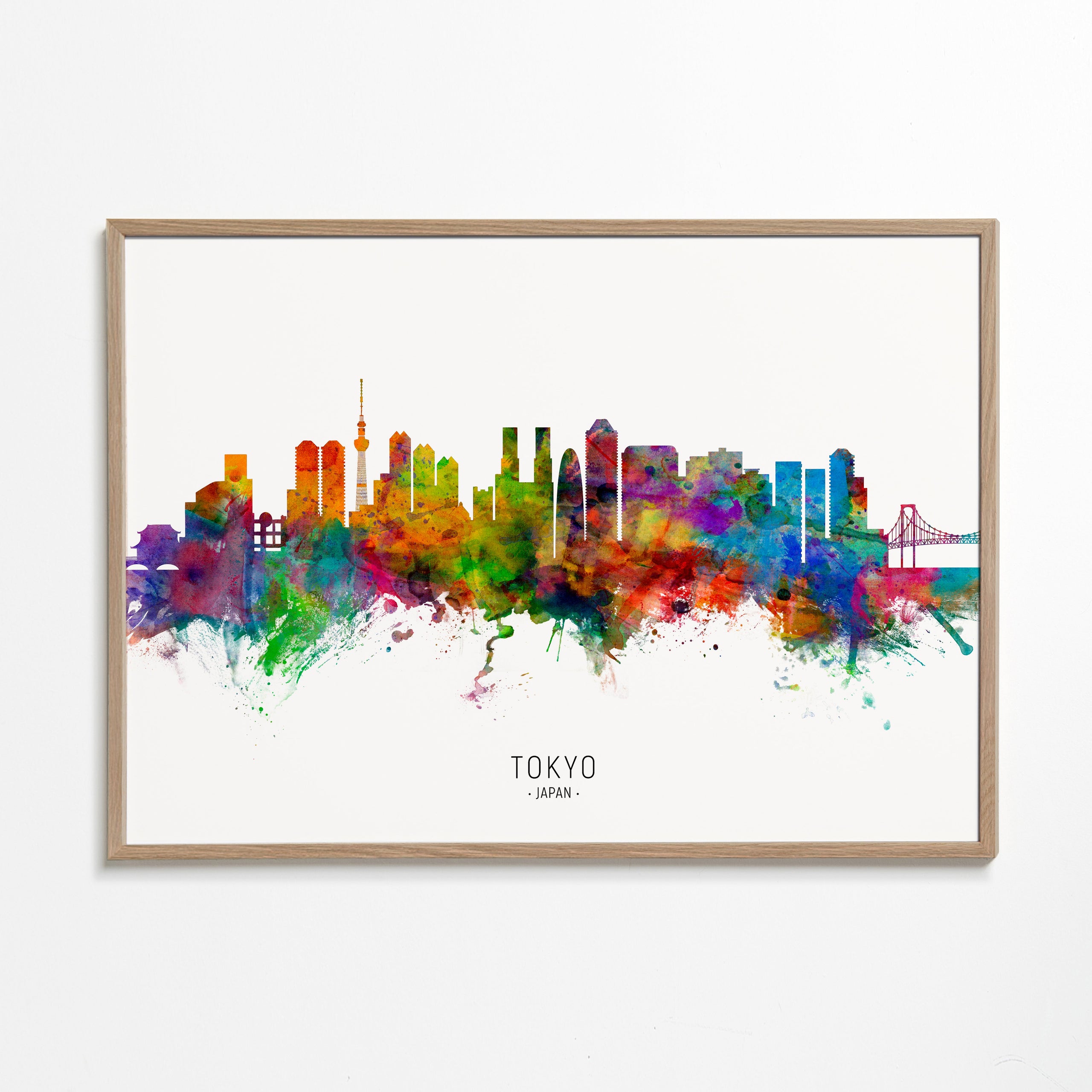 Kökskonst Tokyo skyline akvarell