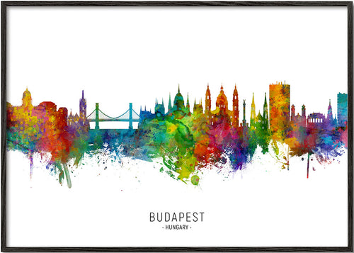 Budapest skyline akvarell