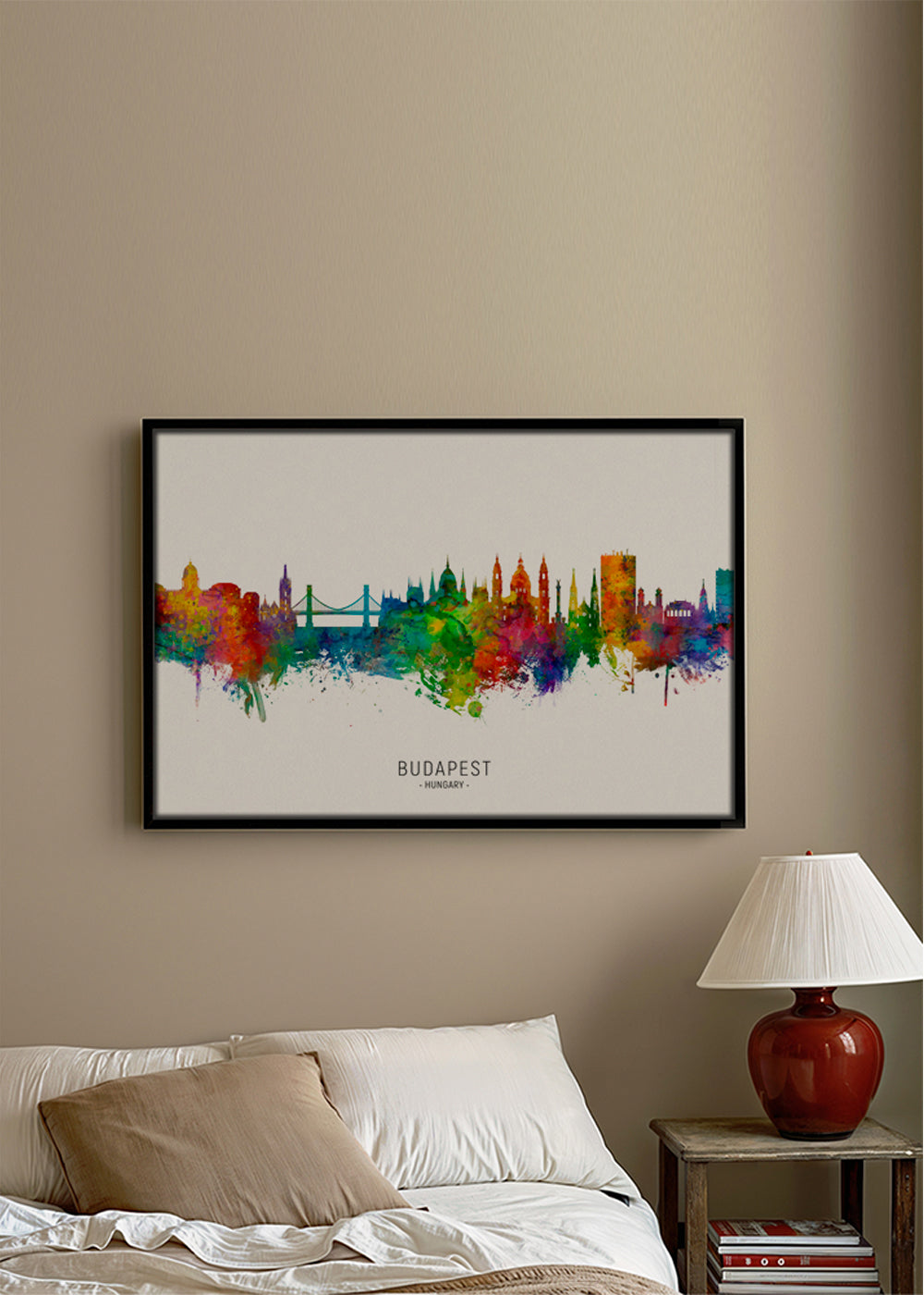Budapest skyline akvarell