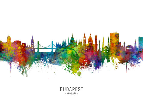 Budapest skyline akvarell